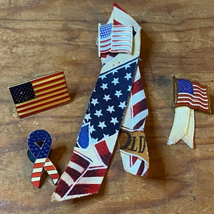 Set of four patriotic pins
