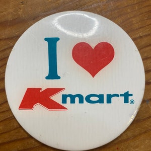Vintage I Love Kmart Button - Etsy