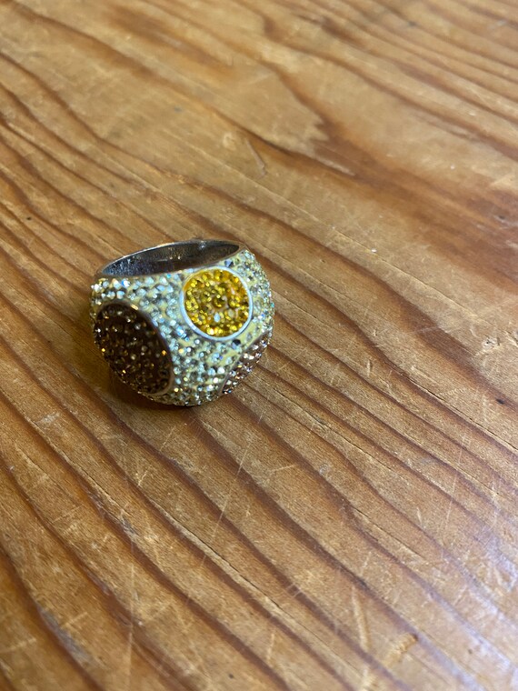 Multi colored rhinestone ring - image 2