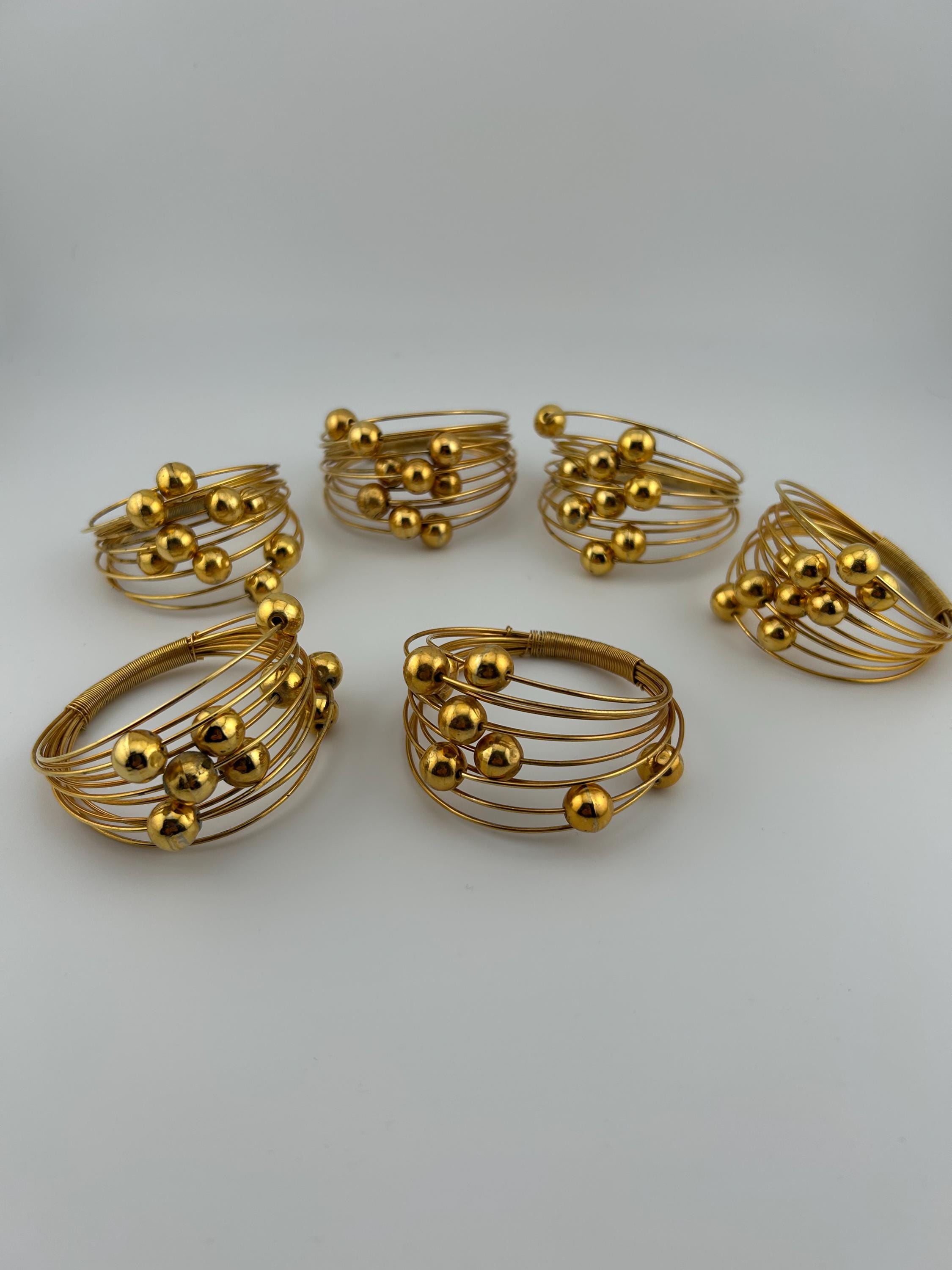 set 6 anelli tovaglioli in acciaio inossidabile eleganti