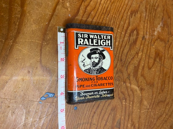 Sir Walter Raleigh Tobacco Can With Flip Top