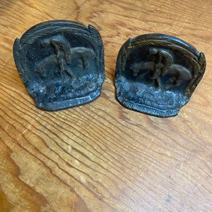 Cast Iron “End of the Trail” Bookends
