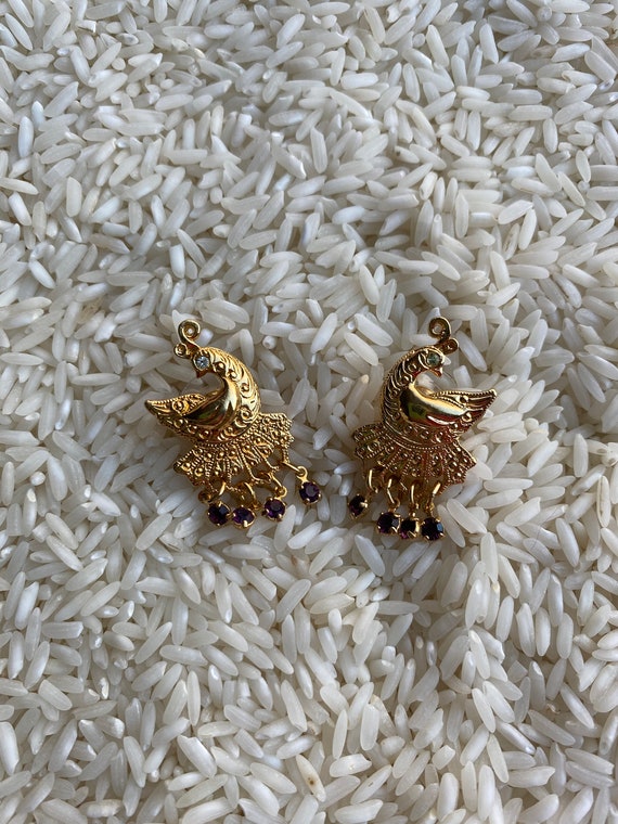 Vintage Avon peacock earrings