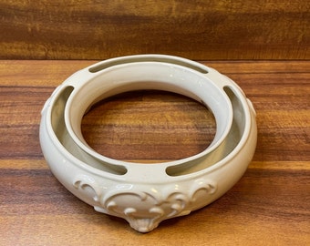 Round Ceramic Cut Flower Ring Holder Made in West Germany