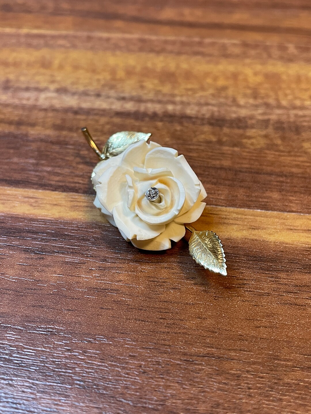 White Rose Brooch - Etsy