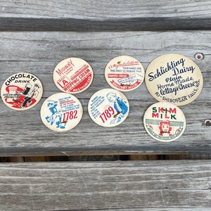 Assorted vintage Milk caps