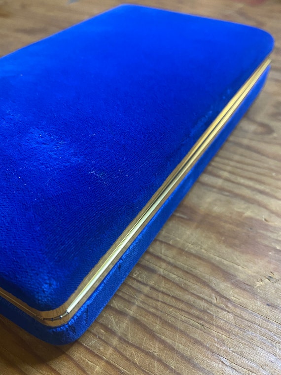 Royal Blue jewelry box dresser keepsake case family j… Gem