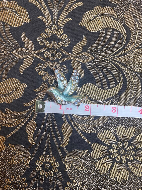 Hummingbird brooch with rhinestones - image 2