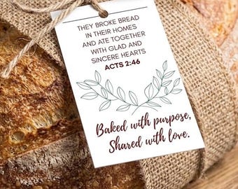 Christliche Brotmarken Set - Schrift Brot Geschenkanhänger - Glaube Backen Tags - Sofortiger digitaler Download - 3 verschiedene Schrift Tags