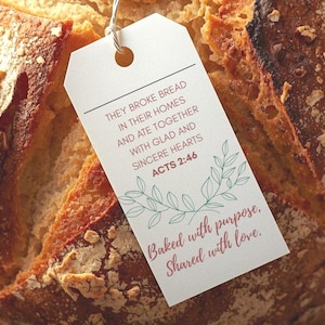 Christian Bread Tags Printable Set - Scripture Bread Gift Tags - Faith Baking Tags - Instant Digital Download - 3 Different Scripture Tags