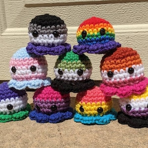 Pridetopi. Pride flag octopi babies