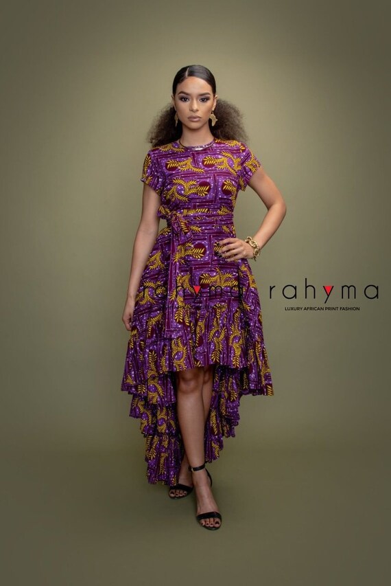 Zara Purple leaf Water Fall Dress | Etsy