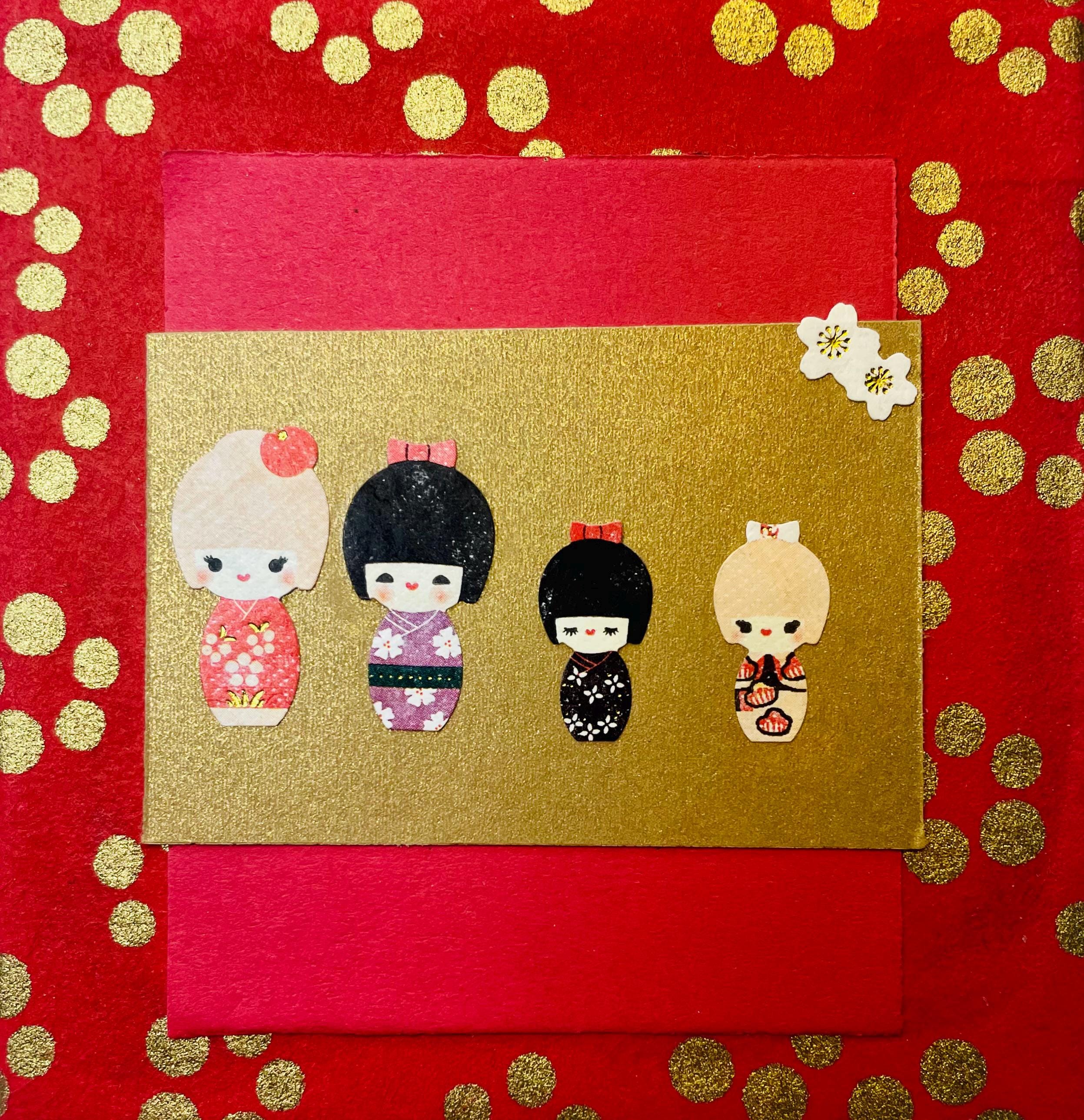 Cute Kokishi dolls Postit Note Holder