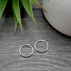 Sterling Silver Sleepers - Solid Silver Hoop Earrings - Made in Australia - 10mm - Silver Earrings - One Pair