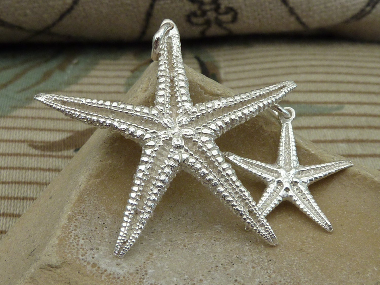 Starfish Pendant (large) / Necklace in Sterling Silver... - Etsy