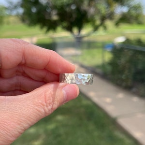 Sterling Silver Hammered Band Ring