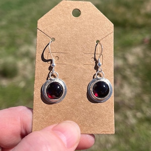 Sterling Silver Garnet Earrings
