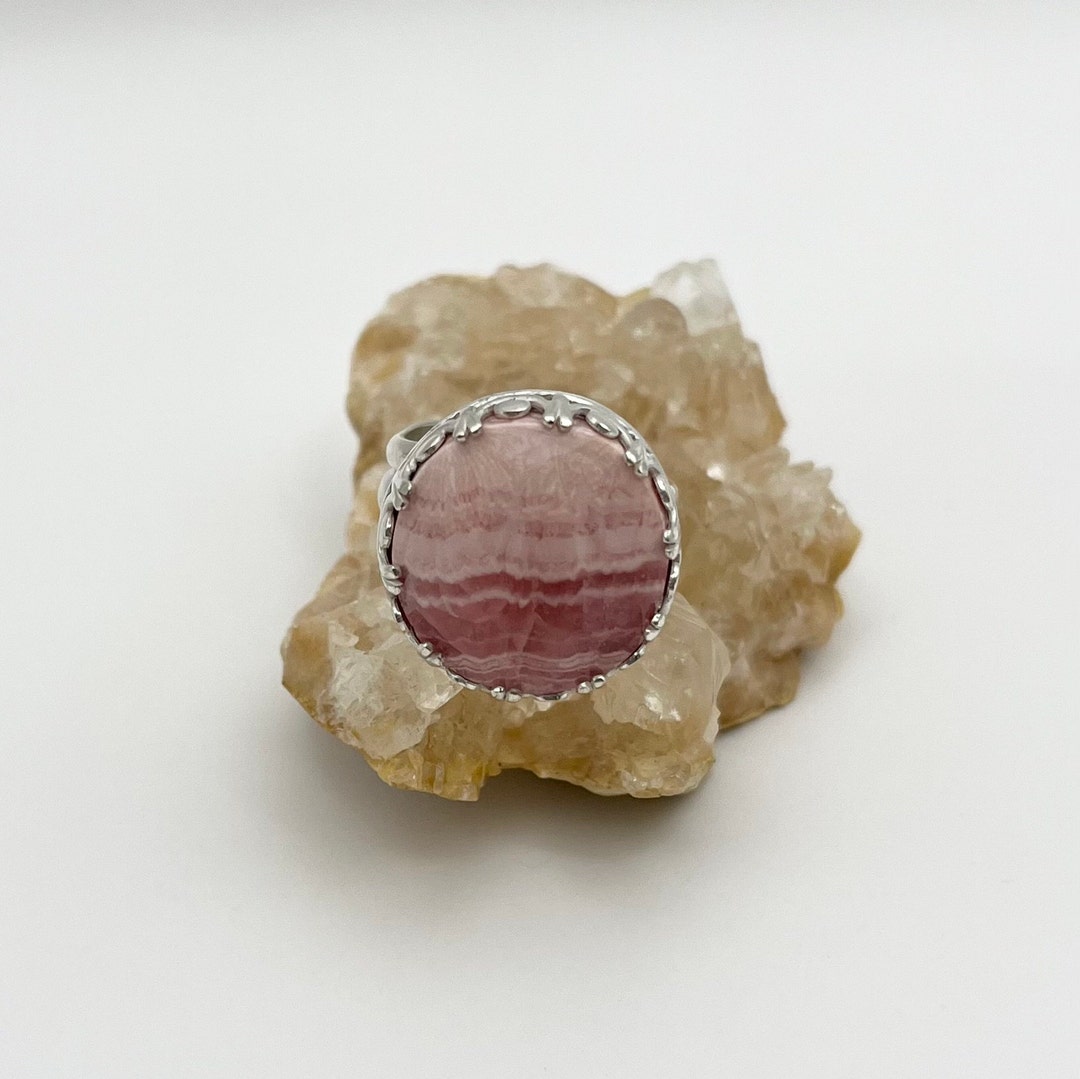 Sterling Silver Rhodonite Split Band Ring - Etsy