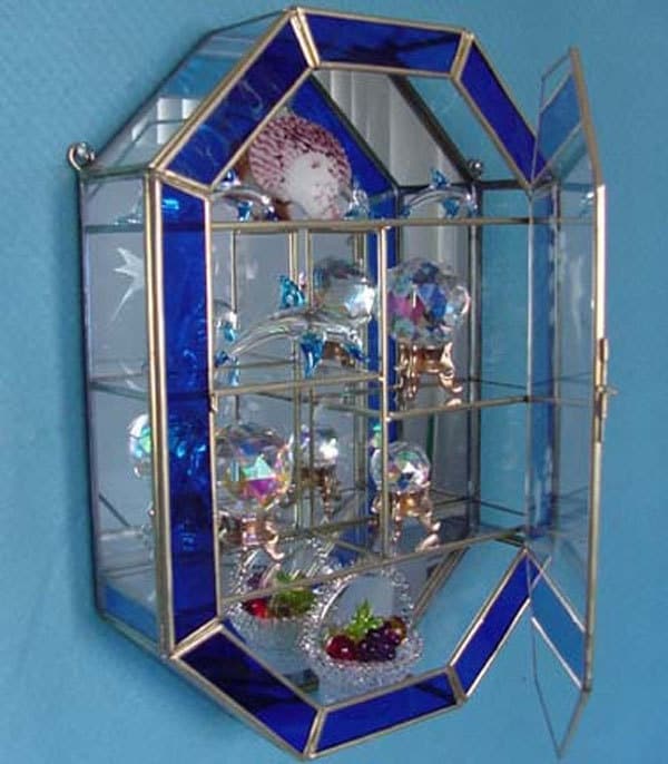 Gabinete de latón y vidrio en forma de medallón de pequeño | Etsy