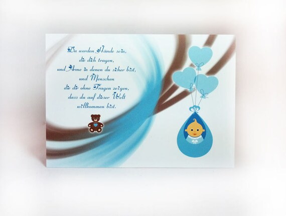 Geburt Taufe Junge Grußkarte Postkarte Geschenk | Etsy