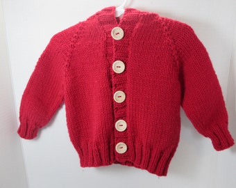 cherry red cardigan