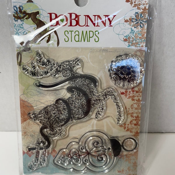 Bo Bunny Stamps Blitzen Clear Stamp New