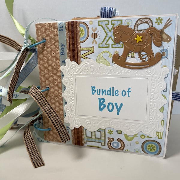 Baby Boy Brag Book/Paper Bag Scrapbook/ Photo album