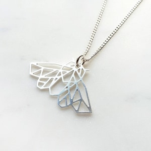 Moth butterfly Necklace, moth jewelry, animal jewelry, animal origami necklace, bug necklace, geometric necklace, insects, Mother&#39;s day gift