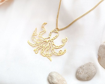 Octopus Necklace, Gold Octopus charm, Octopus Gift, Octopus Jewelry, Sea life necklace, Gift for her, Mermaid Jewellery, marine life gifts