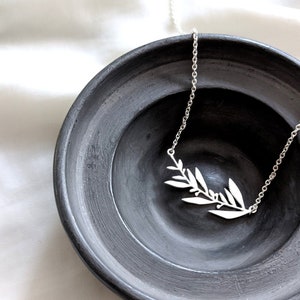 Olive leaves necklace, greek olive leaf charm necklace, silver olive leaf, leaf necklace, personalised initial necklace, botanical jewellery