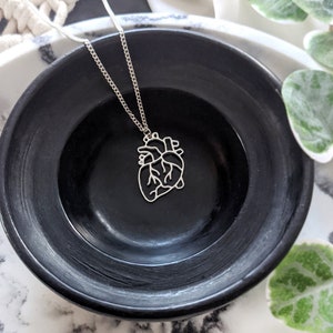 Heart necklace, Anatomical Heart pendant, Silver heart, heart charm, heart jewelry, science necklace, medical jewelry, anatomy, small Heart