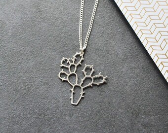 Cactus necklace, trendy, costume jewellery, cactus pendant, Tropical Pendant, minimalistic necklace, personalised gift, Christmas gift