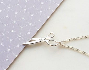 Small Scissors Necklace Tiny Scissors Pendant Sewing Etsy