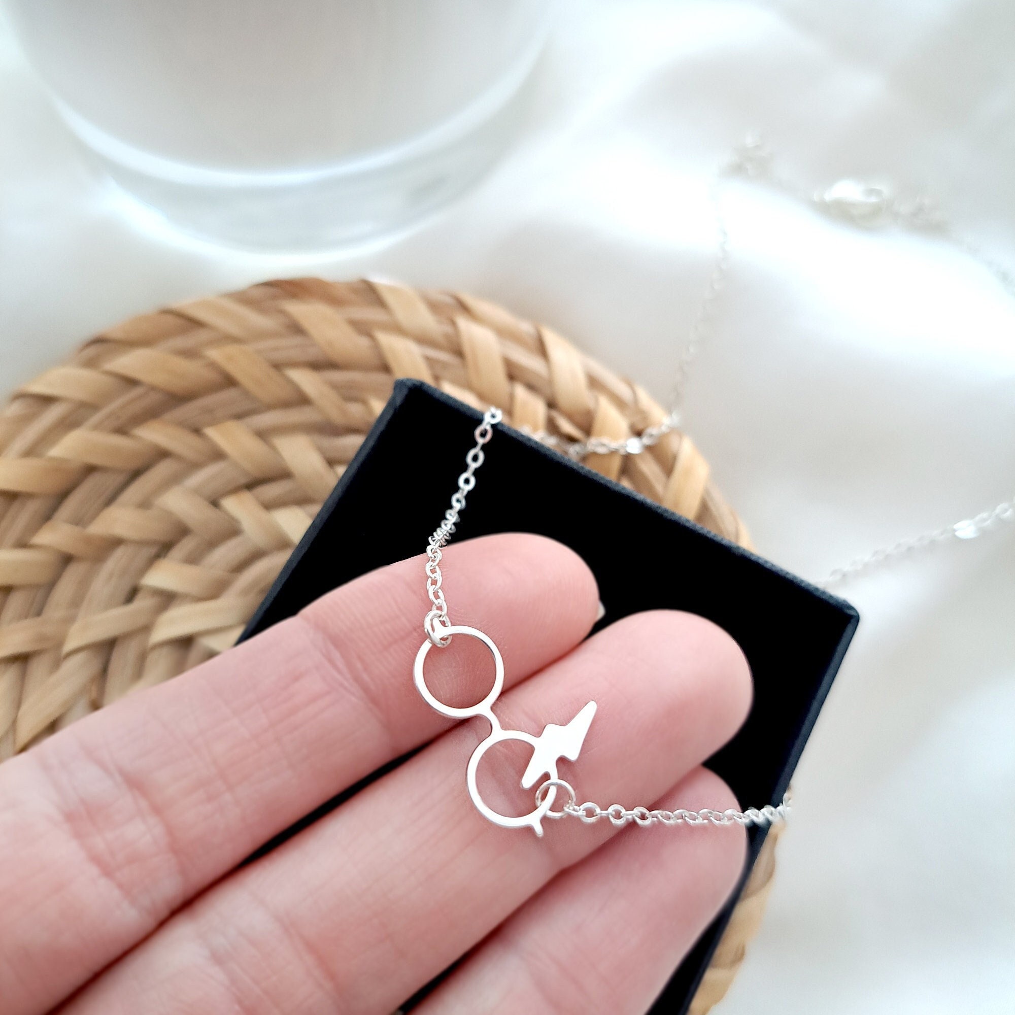 Tiny glasses necklace Wizard Harry P. potter glasses lightning bolt pendant glasses charm HP necklace initial necklace Christmas gift