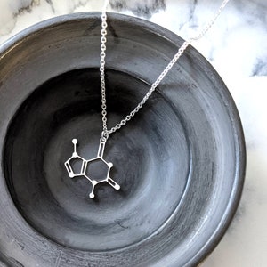 Chocolate Molecule Necklace, Chocolate Gift, Foodie Gift, Chemistry Necklace, Science Necklace, Science Lover, silver chocolate, Christmas