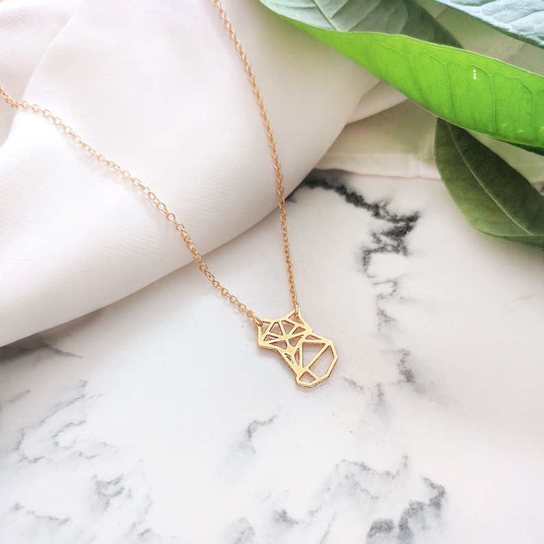 geometric fox necklace