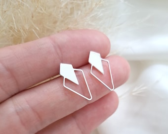 Rhombus stud earrings , Geometric Stud Earrings, Small Stud Earrings, Minimalist Stud Earrings, Christmas gift