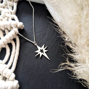 Star Necklace, Geometric necklace, cutout star, sparkle star necklace, silver star charm, layered necklace, personalised necklace, tiny star