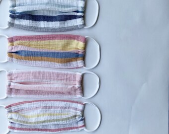 Spring Stripes Muslin Face Mask  | 1 Layer