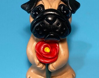 Teeny Tiny Pug - Peculiar Pals Handmade Miniature sculpture