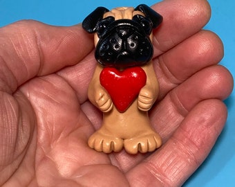 Teeny Tiny Pug - Peculiar Pals Handmade Miniature sculpture