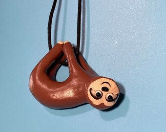 Sloth Pendant - Peculiar Pals Handmade Miniature sculpture of a Sloth