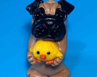 Teeny Tiny Pug - Peculiar Pals Handmade Miniature sculpture