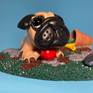 Pug ‘It wasn’t me!’ - Peculiar Pals Handmade Miniature Sculpture