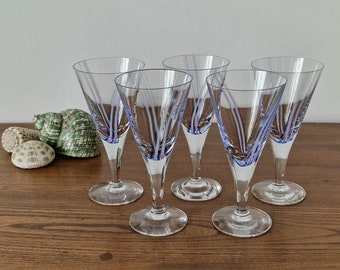 Caithness set of 5 'Charisma' pink and blue glasses