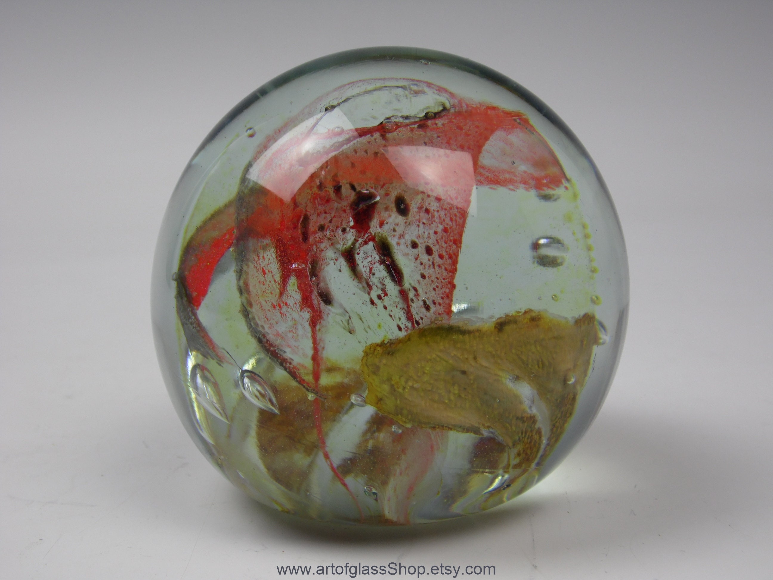 Vintage Isle of Wight Studio Glass Paperweight Etsy UK