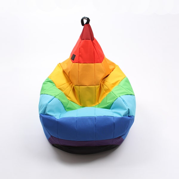 Beanbag TIPI patchwork, rainbow, Oskar Perek, floor cushion, pouf