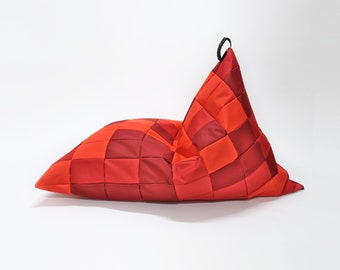 Beanbag Tricolore OVNI long by OSKAR PEREK, Lounger pouf, Floor pillow, zero waste