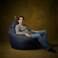 Dark Blue Cordura Bean Bag Chair • 3 Sizes • Filled or Cover Only • Indoor/Outdoor • Durable Waterproof Fabric