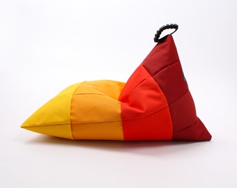 Beanbag BABY OVNI long by Oskar Perek, Lounger pouf, Floor pillow, zero waste